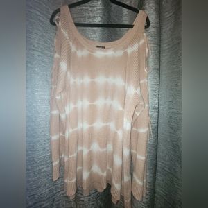 Torrid Pink Tie Dye Style Sweater Shirt Size 3 With Adjustable Lace Sleeves